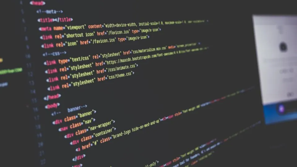 Program code on a computer screen