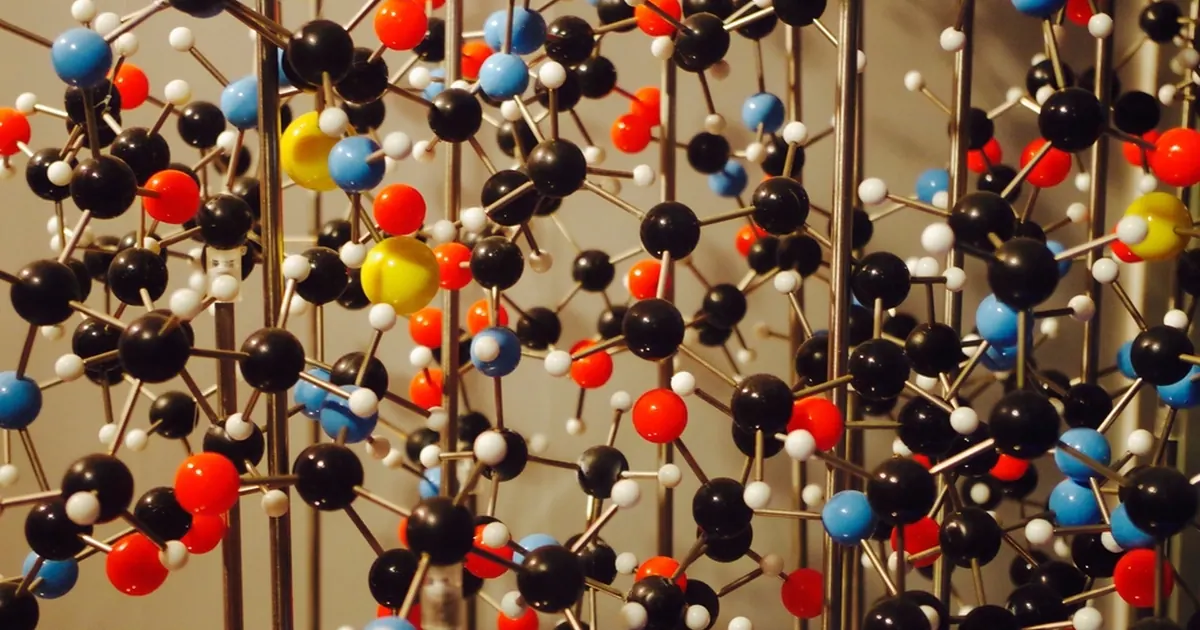 Ball-and-stick molecular model used to study chemical bonding
